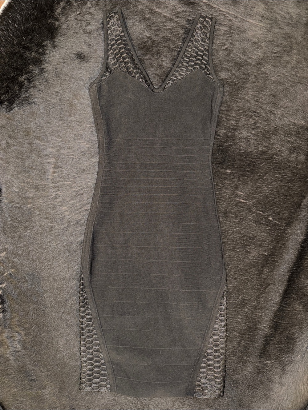 Marciano Black Lace-Panel Mini Bodycon Dress
